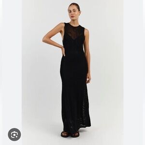 dissh black crochet dress Styling the Nate Crochet Maxi Dress